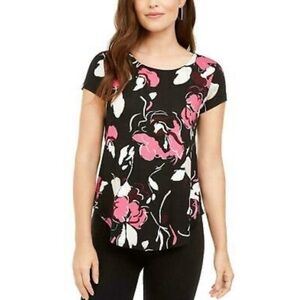 Nwt Alfani Floral Printed Short Sleeve T-Shirt